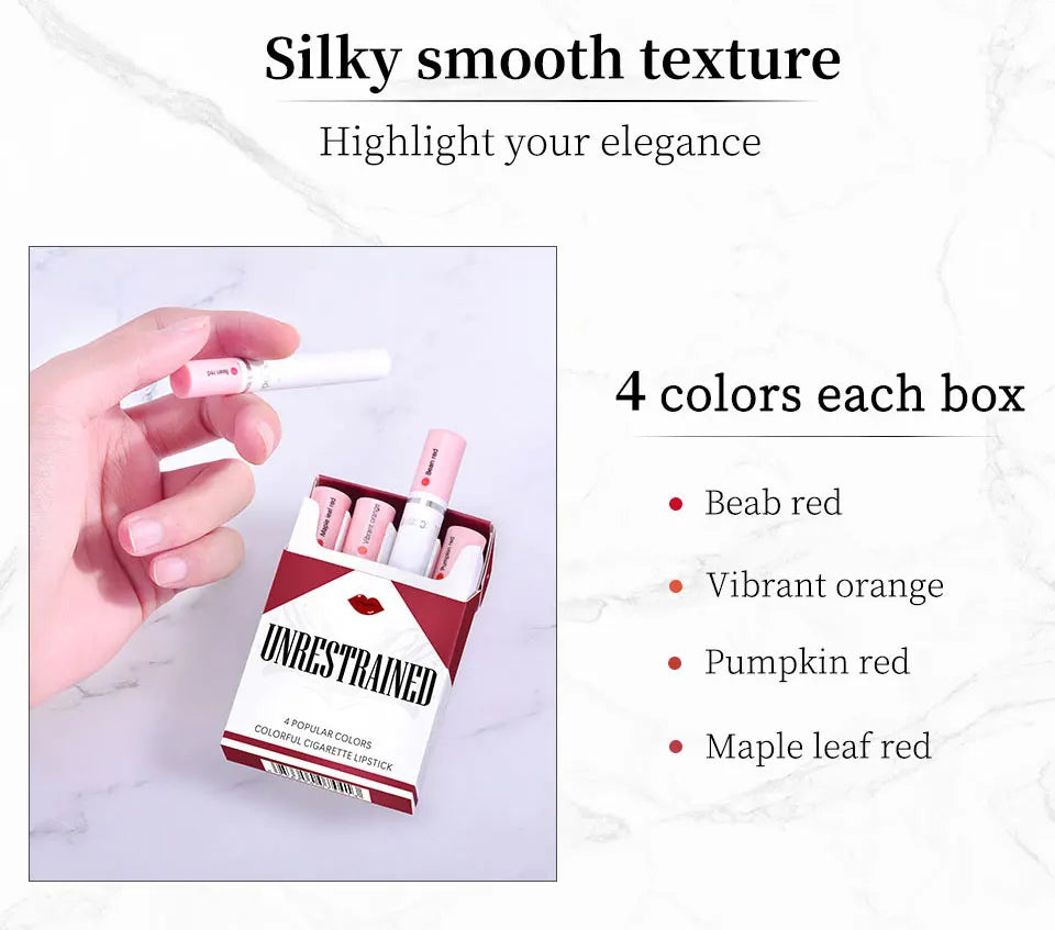 4-Piece Waterproof Matte Lipstick Set – Long-Lasting Perfect Valentine's Day Gift for Her