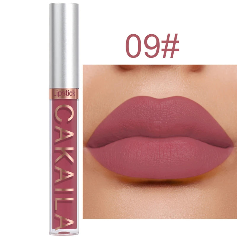 18-Color Dark Red Matte Lip Gloss Set – Long-Lasting & Waterproof