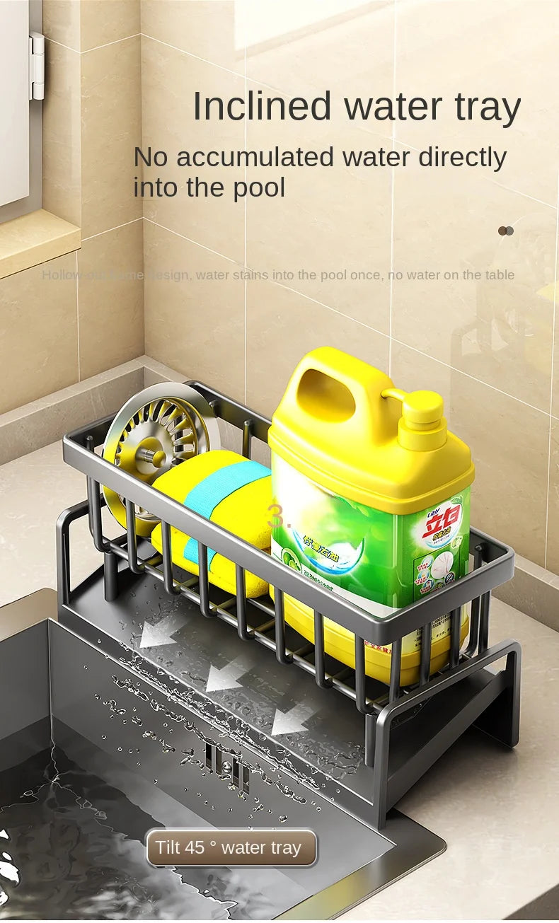 Sink Drain Rack – Sponge, Soap & Towel Holder