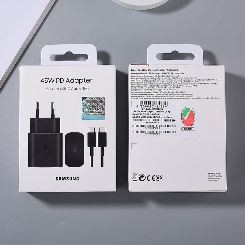 Samsung 45W USB-C Super Fast Charger – EP-TA845 Adapter for Galaxy S24/S23/S22/Z Fold Series