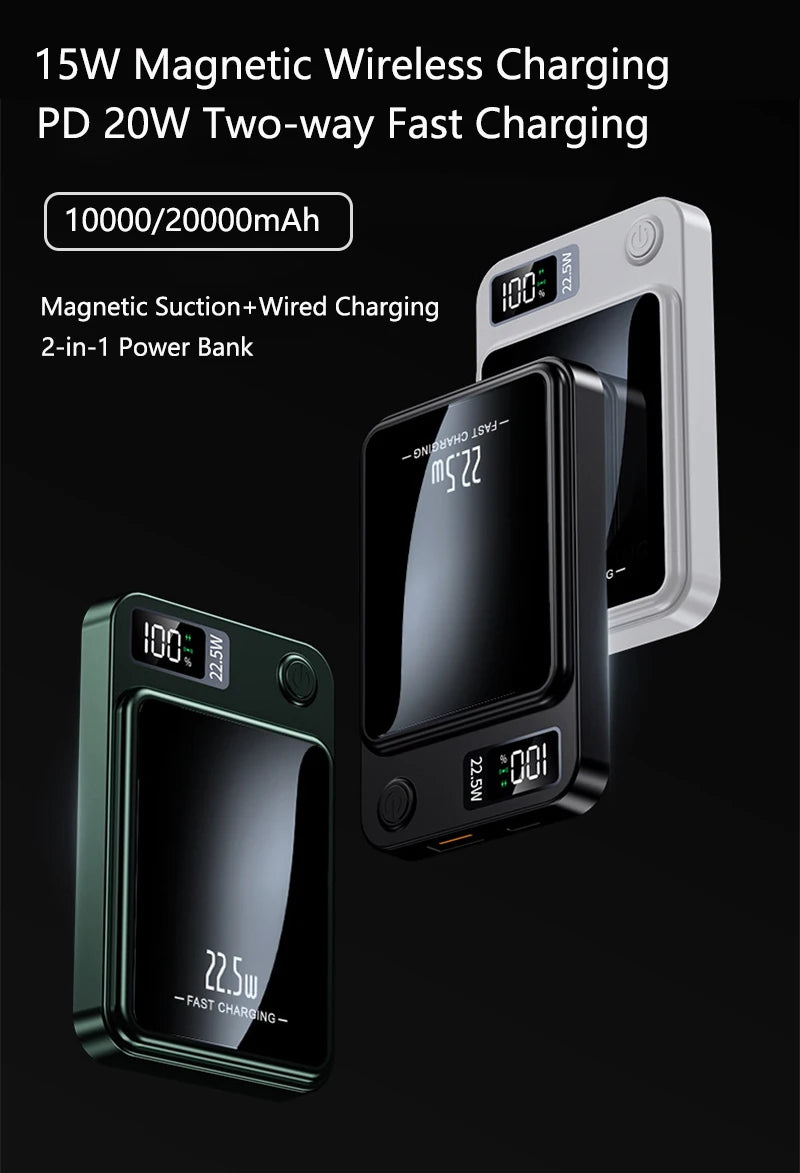 50000mAh Magnetic Wireless Power Bank – 22.5W Fast Charging