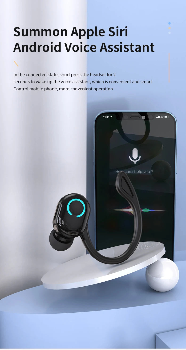 Bluetooth 5.2 Wireless Earbuds with Mic – Sports Headphones, Long Battery, Handsfree for Xiaomi & Huawei