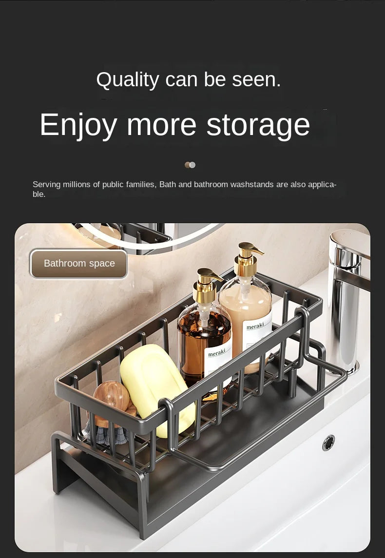 Sink Drain Rack – Sponge, Soap & Towel Holder
