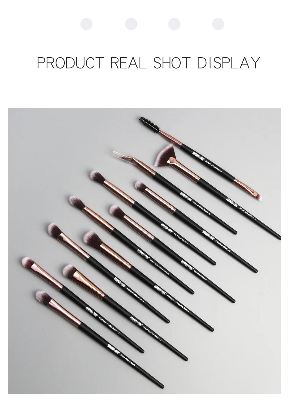 MAANGE 12PCS Eye Makeup Brush Set – Blending, Concealer & Lip Brushes for Beginners