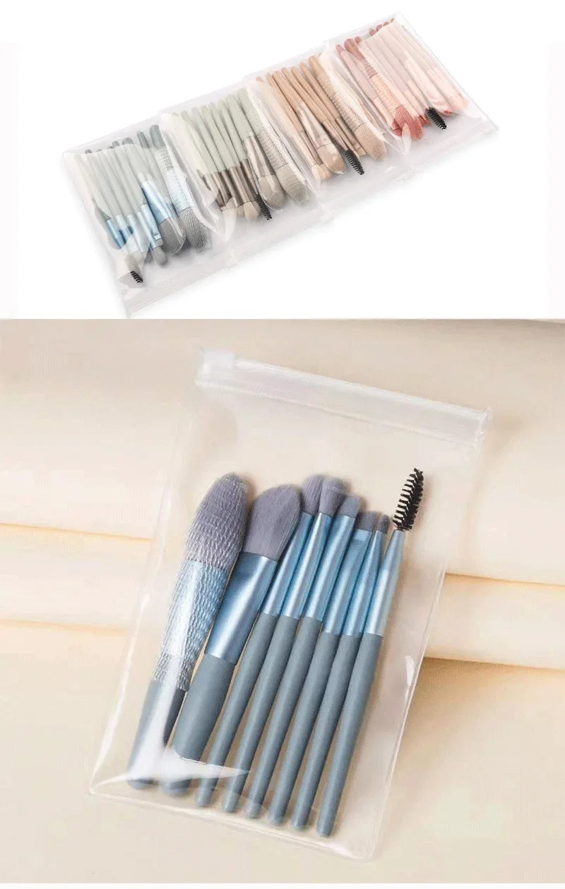 8PCS Portable Makeup Brush Set – Soft & Travel-Friendly