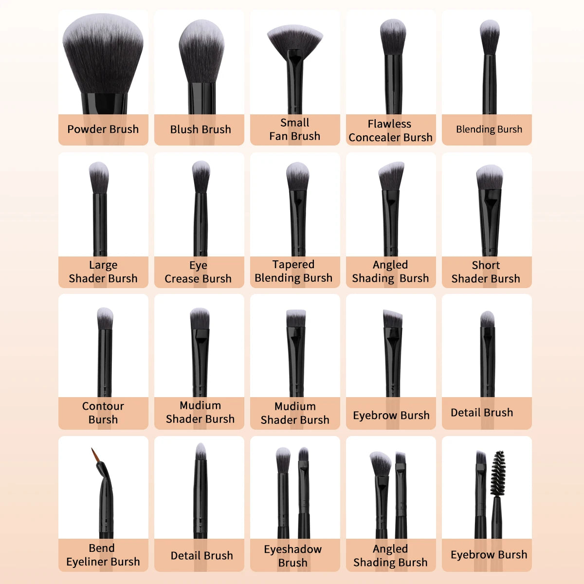 29-Piece Makeup Brush & Sponge Set – Complete Beauty Kit