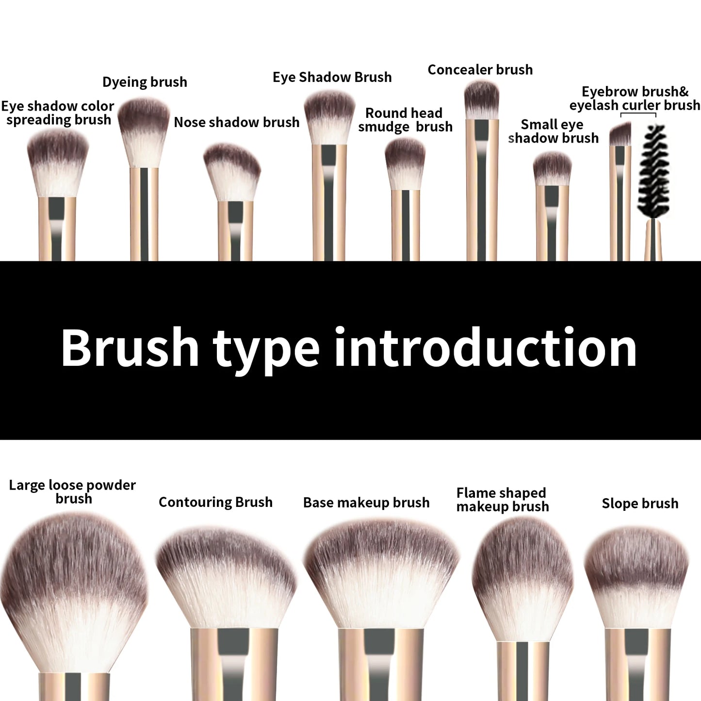 13PCS Professional Makeup Brush Set – Face & Eye Beauty Tools