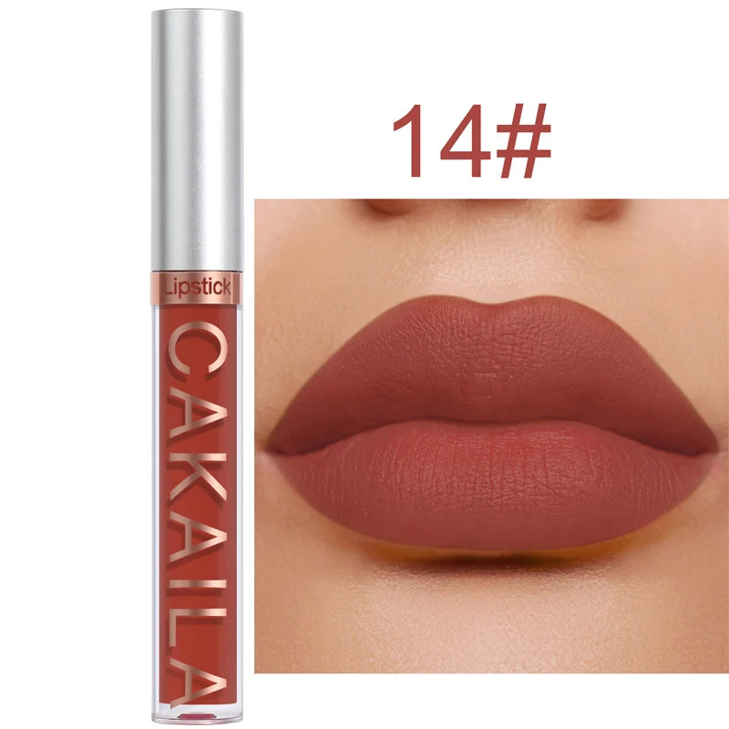 18-Color Dark Red Matte Lip Gloss Set – Long-Lasting & Waterproof