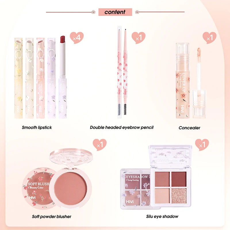 8-in-1 Complete Makeup Kit for Women – Long-Lasting Lipstick Set