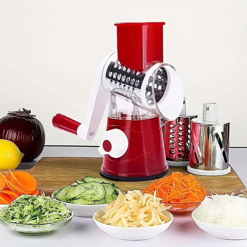 3-in-1 Manual Drum Vegetable Slicer & Grater