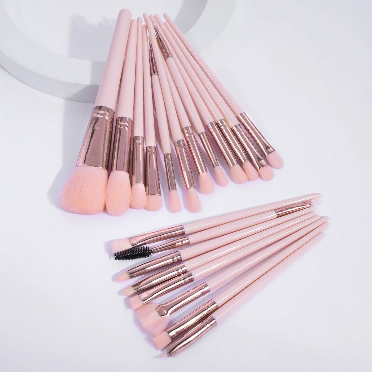 MAANGE 20PCS Pink Makeup Brush & Puff Set – Foundation, Eyeshadow & More