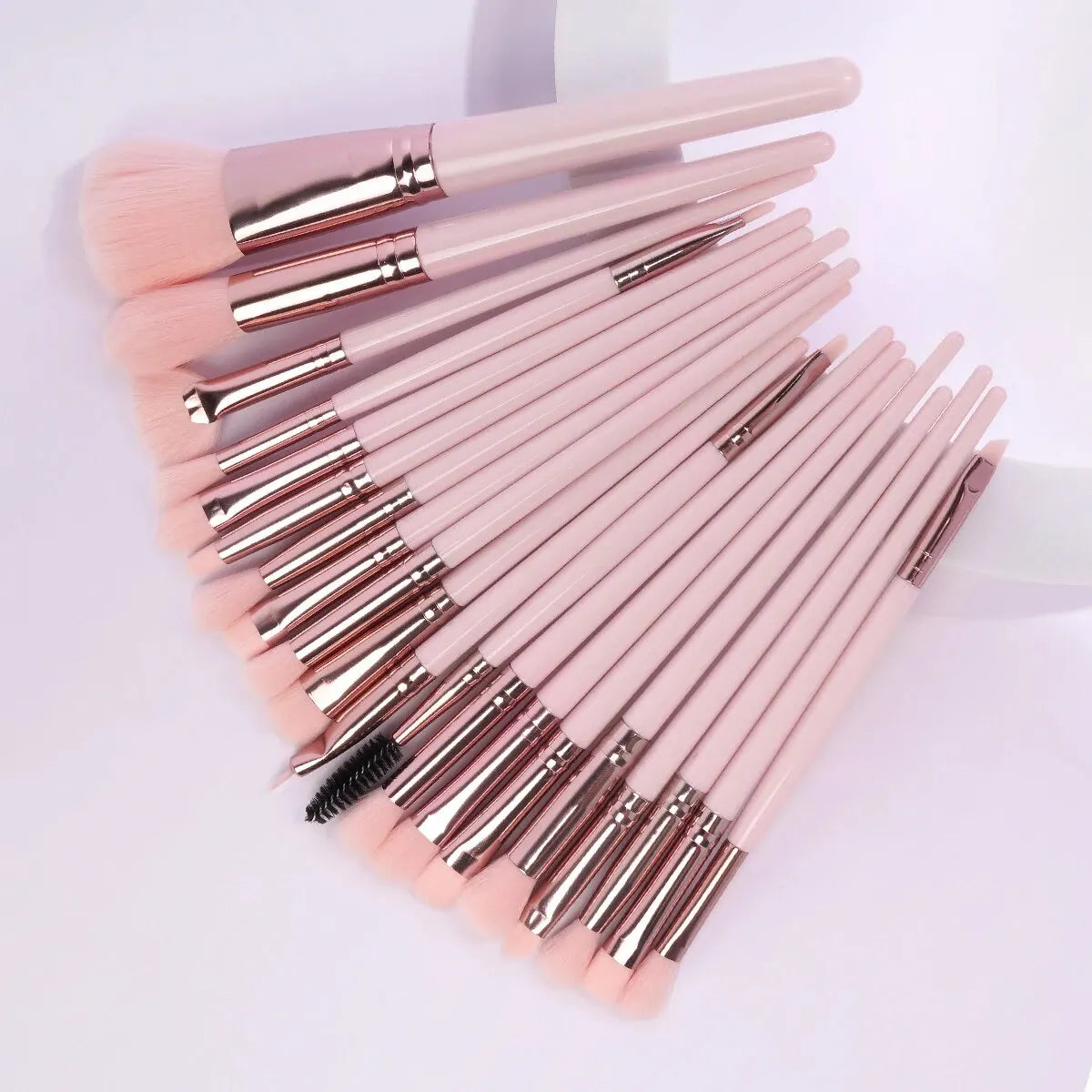 MAANGE 20PCS Pink Makeup Brush & Puff Set – Foundation, Eyeshadow & More