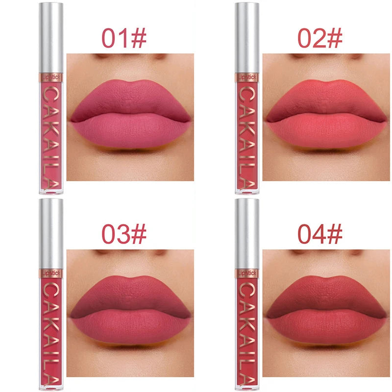 18-Color Dark Red Matte Lip Gloss Set – Long-Lasting & Waterproof