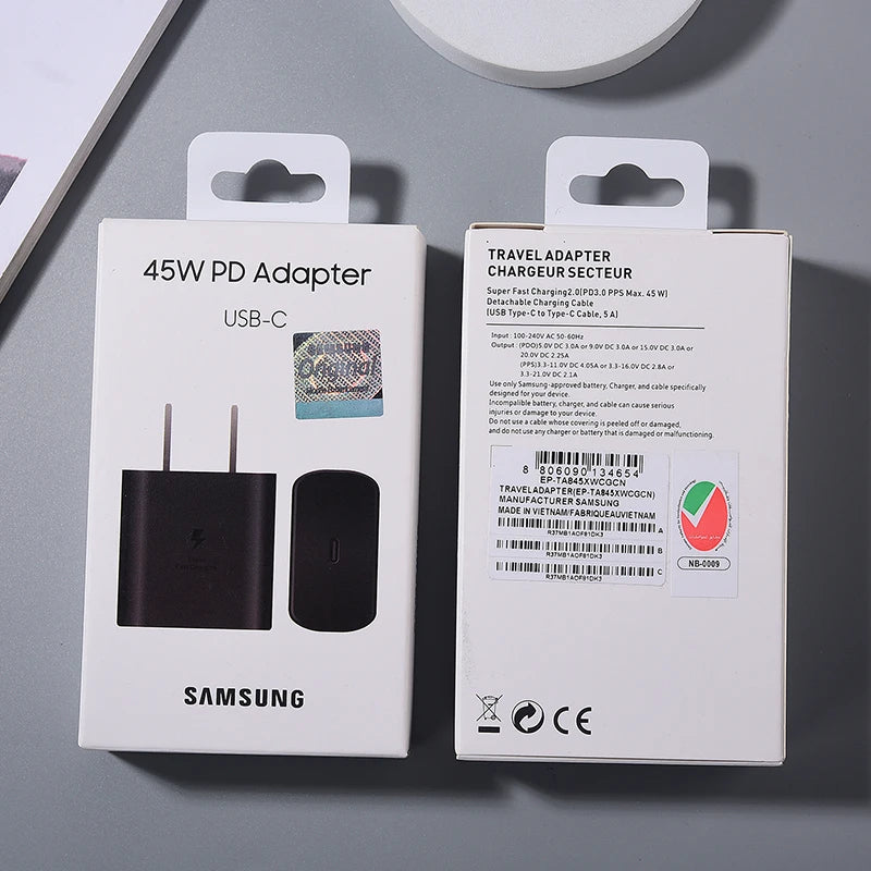 Samsung 45W USB-C Super Fast Charger – EP-TA845 Adapter for Galaxy S24/S23/S22/Z Fold Series