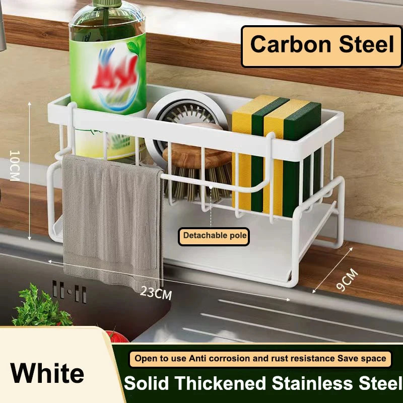 Sink Drain Rack – Sponge, Soap & Towel Holder