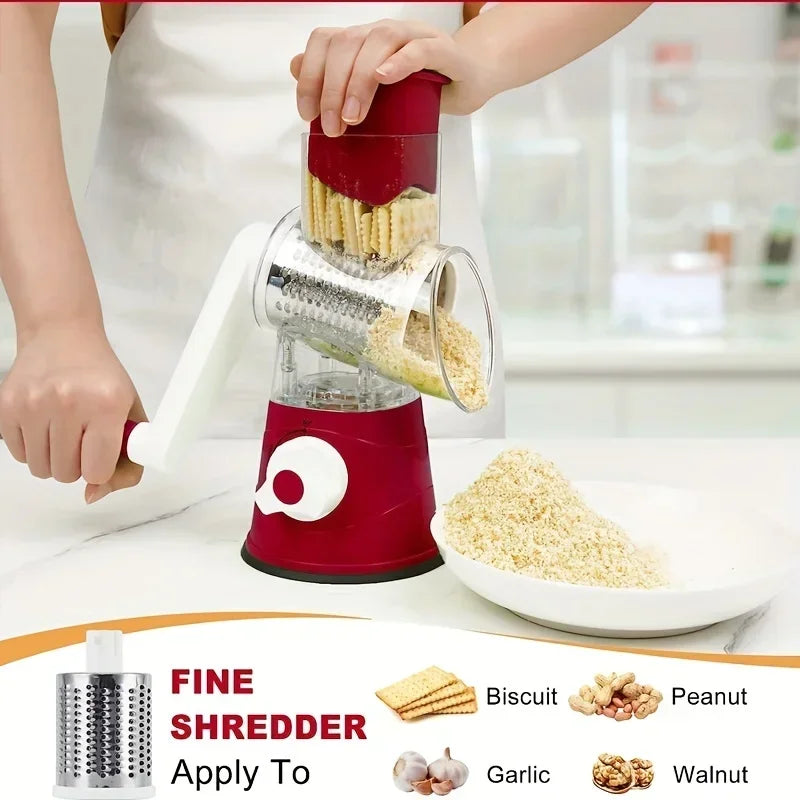 3-in-1 Manual Drum Vegetable Slicer & Grater