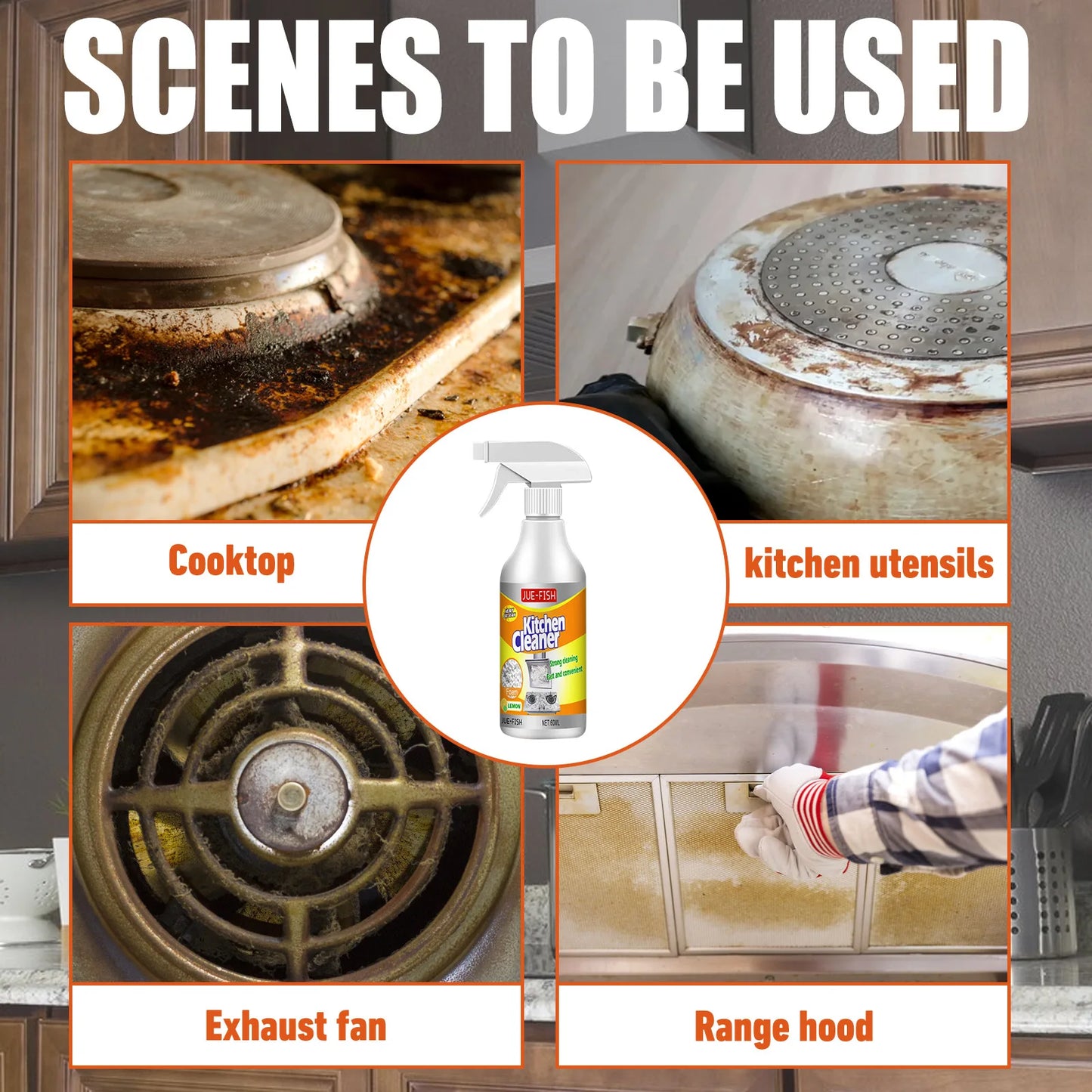 Foam Oil Cleaner Spray – Multipurpose Kitchen Degreaser
