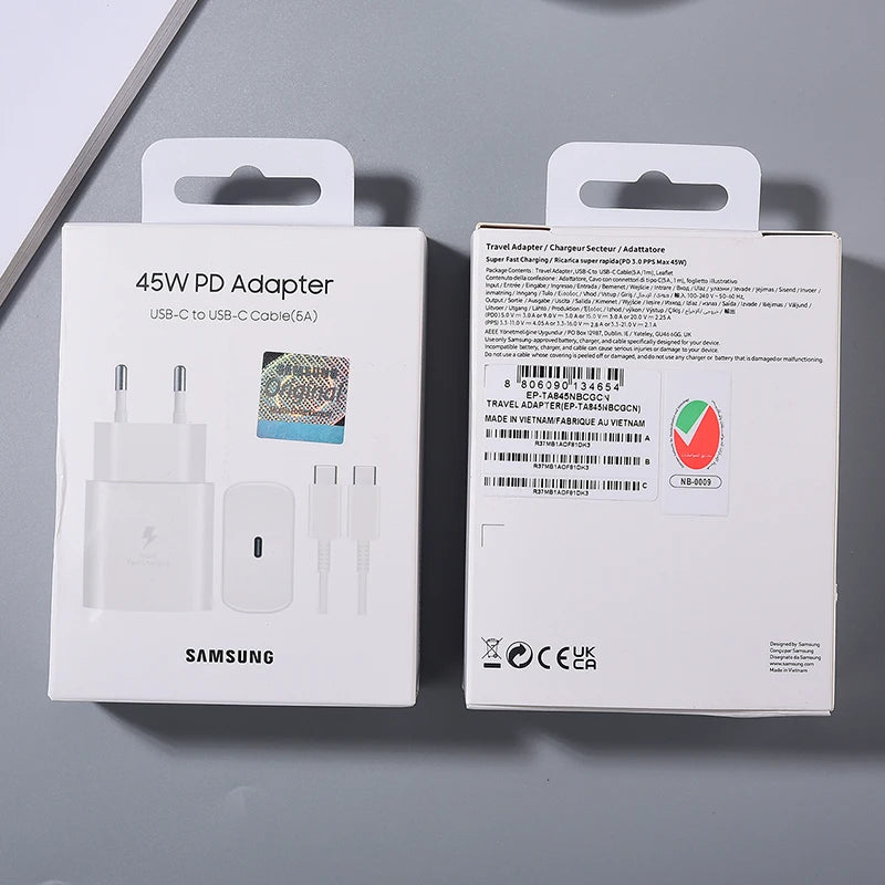 Samsung 45W USB-C Super Fast Charger – EP-TA845 Adapter for Galaxy S24/S23/S22/Z Fold Series