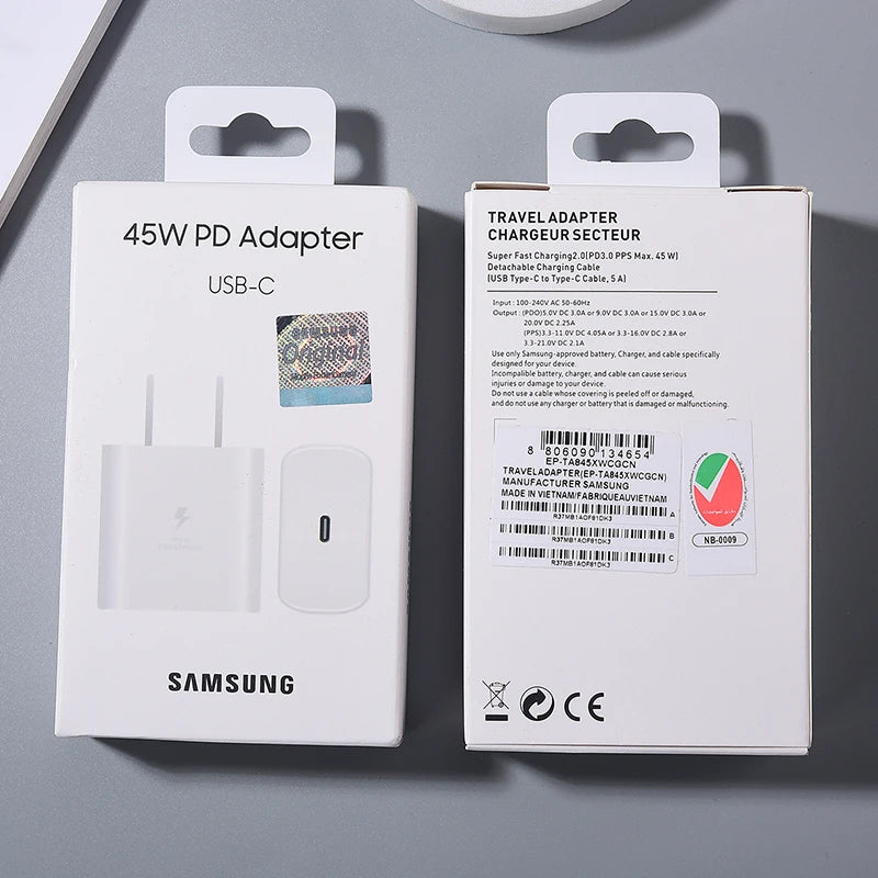 Samsung 45W USB-C Super Fast Charger – EP-TA845 Adapter for Galaxy S24/S23/S22/Z Fold Series