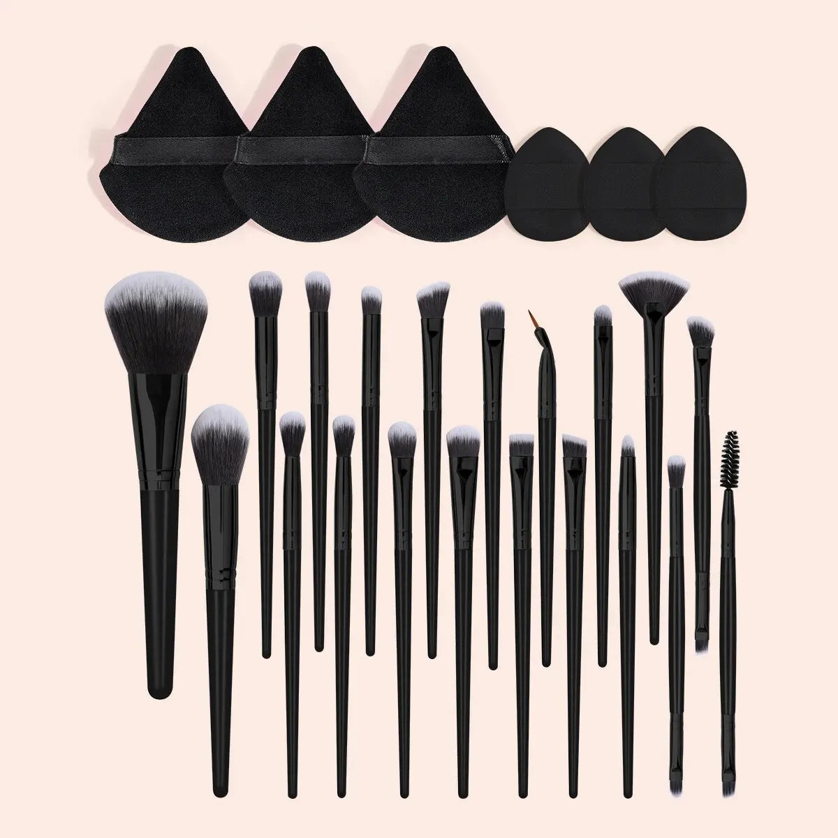 MAANGE 20PCS Pink Makeup Brush & Puff Set – Foundation, Eyeshadow & More