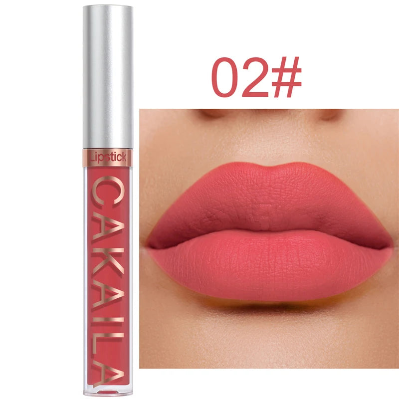 18-Color Dark Red Matte Lip Gloss Set – Long-Lasting & Waterproof