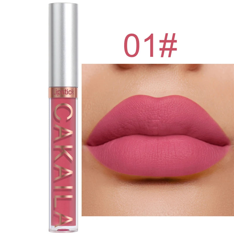 18-Color Dark Red Matte Lip Gloss Set – Long-Lasting & Waterproof