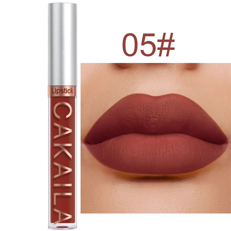 18-Color Dark Red Matte Lip Gloss Set – Long-Lasting & Waterproof