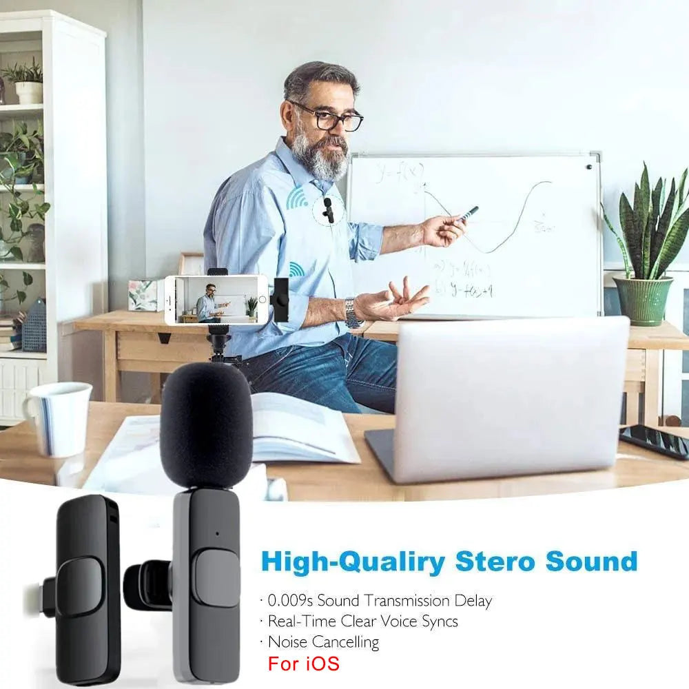 Wireless Lavalier Microphone – Mini Clip-On Mic for iPhone & Android (Live, Video, Gaming)