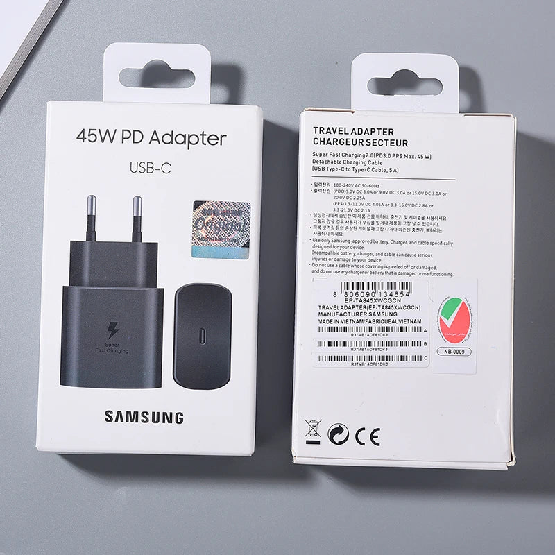 Samsung 45W USB-C Super Fast Charger – EP-TA845 Adapter for Galaxy S24/S23/S22/Z Fold Series