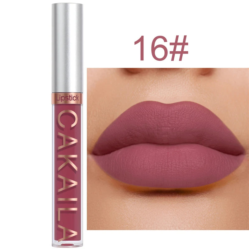 18-Color Dark Red Matte Lip Gloss Set – Long-Lasting & Waterproof