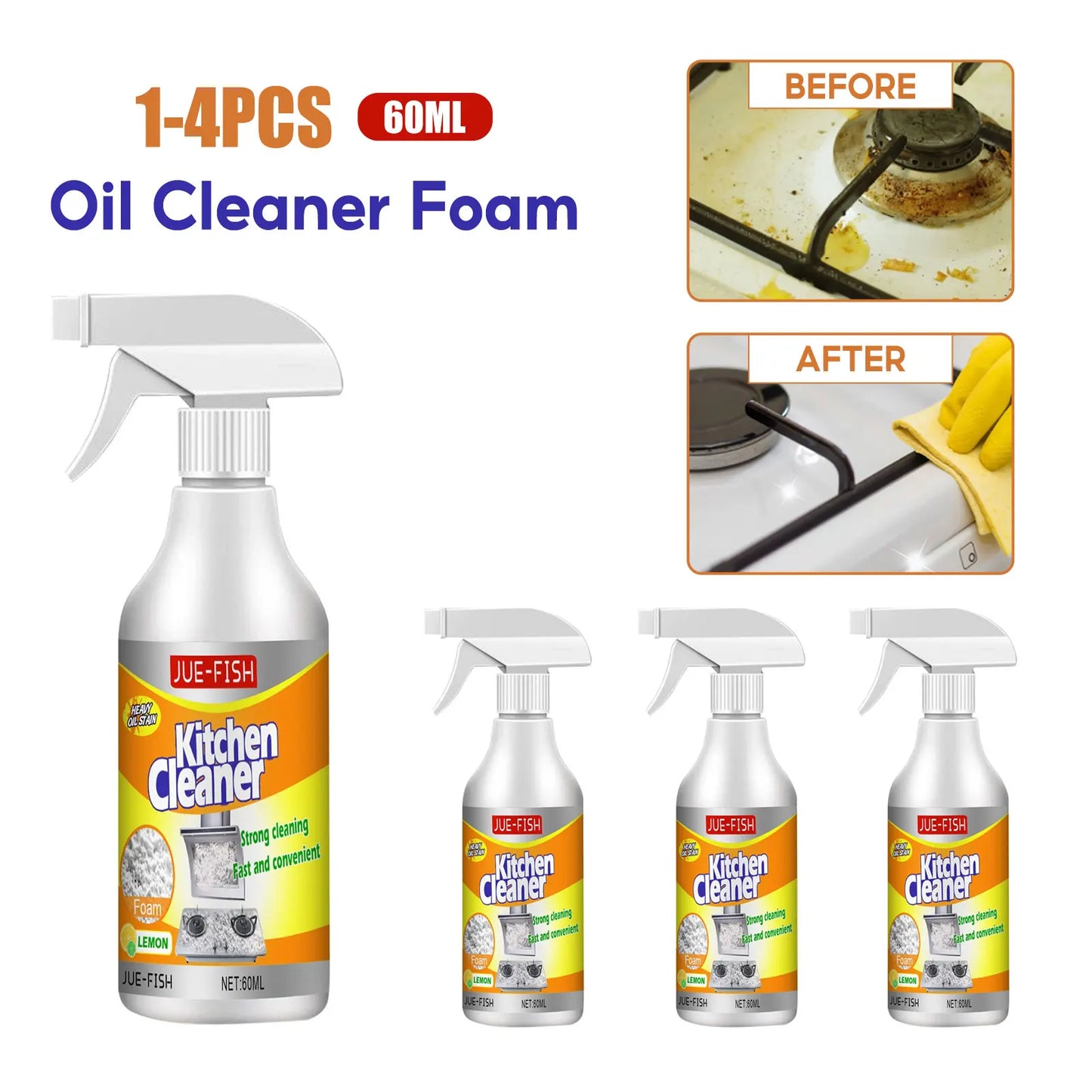 Foam Oil Cleaner Spray – Multipurpose Kitchen Degreaser