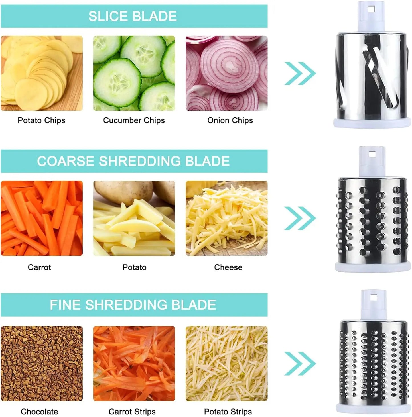 3-in-1 Manual Drum Vegetable Slicer & Grater