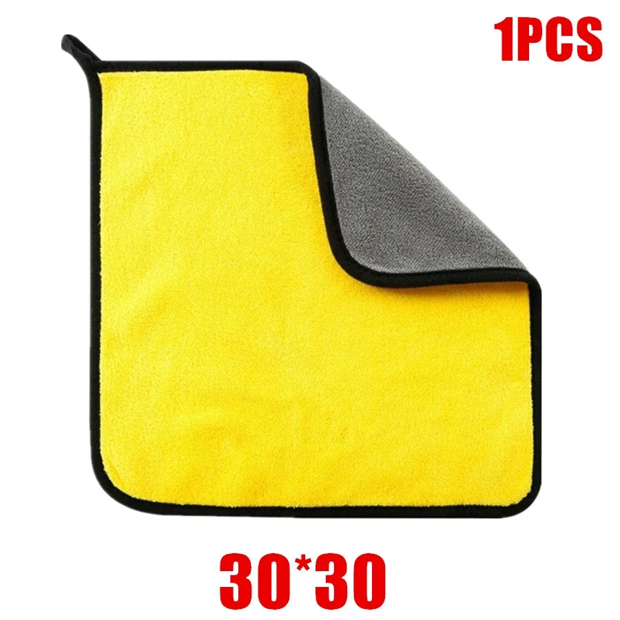 Microfiber Car Cleaning Towels – Thick, Soft, Double-Layer Rags (1/2/6pcs)