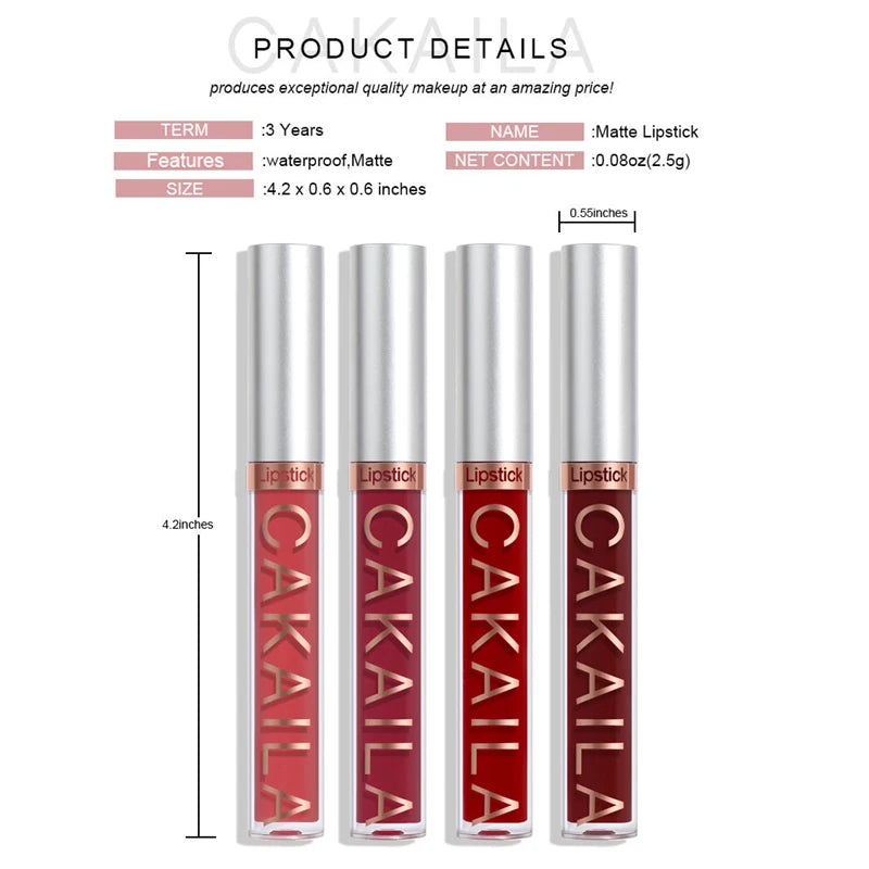 18-Color Dark Red Matte Lip Gloss Set – Long-Lasting & Waterproof