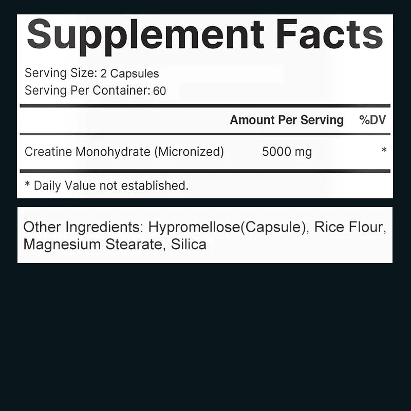 Micronized Creatine Capsules – 120 Count
