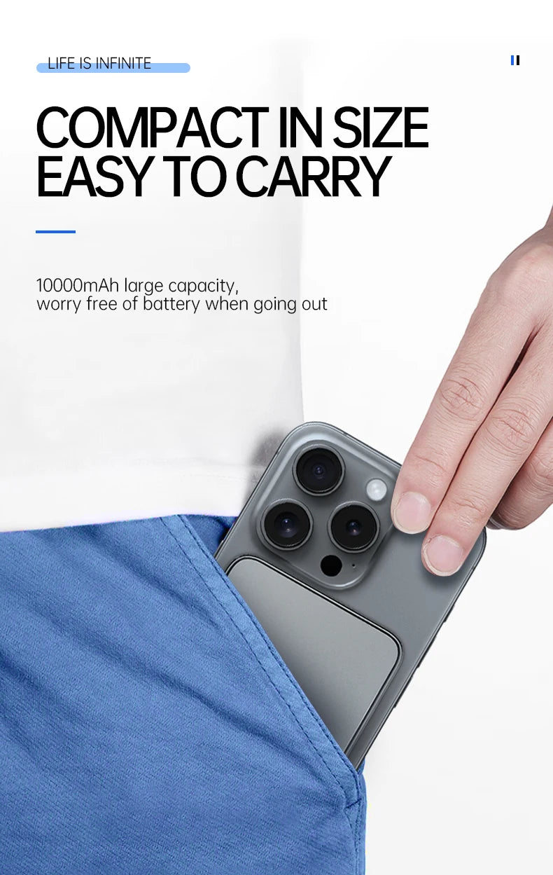 VIVO 50000mAh Magnetic Power Bank with Display – Fast Wireless Charging