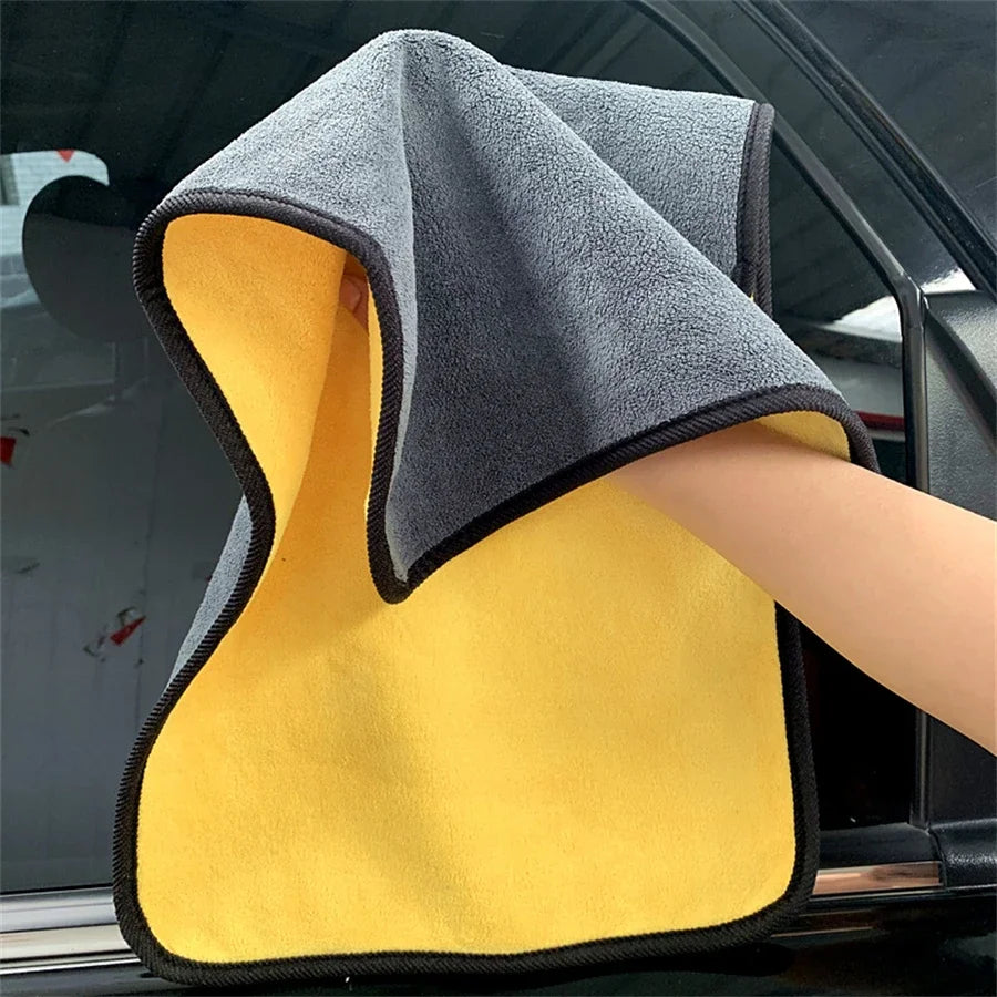 Microfiber Car Cleaning Towels – Thick, Soft, Double-Layer Rags (1/2/6pcs)