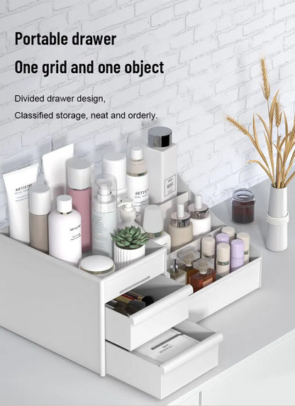 White Drawer Makeup Storage Box – Desktop Organizer