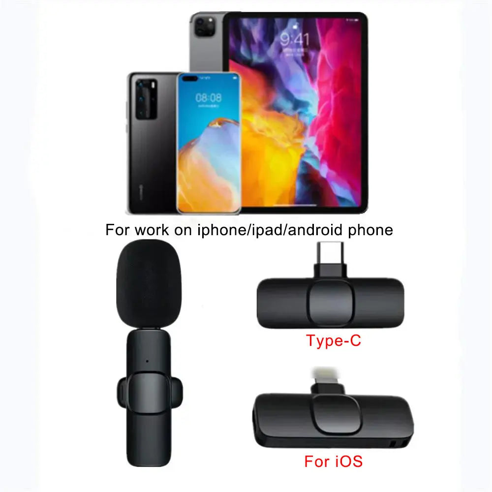 Wireless Lavalier Microphone – Mini Clip-On Mic for iPhone & Android (Live, Video, Gaming)
