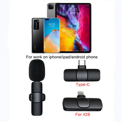 Wireless Lavalier Microphone – Mini Clip-On Mic for iPhone & Android (Live, Video, Gaming)