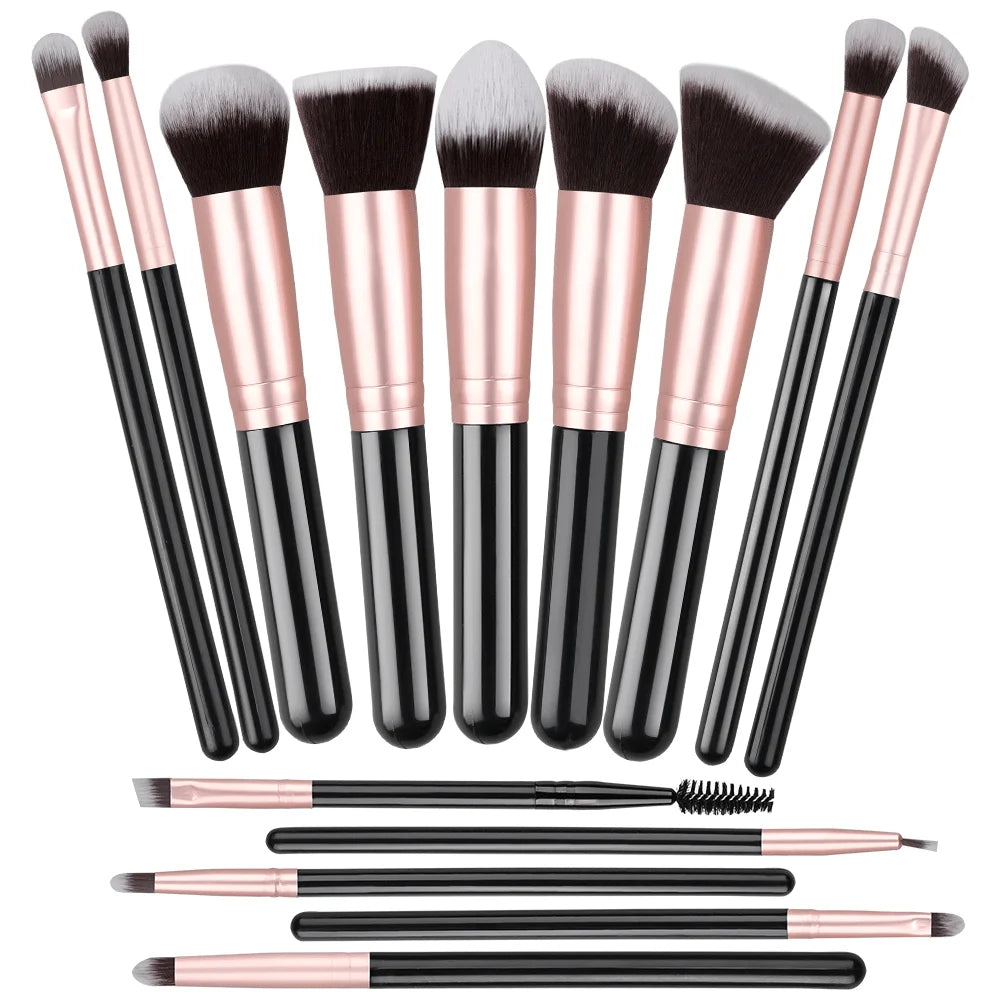 14-Piece Professional Makeup Brush Set Foundation, Soft & Fluffy