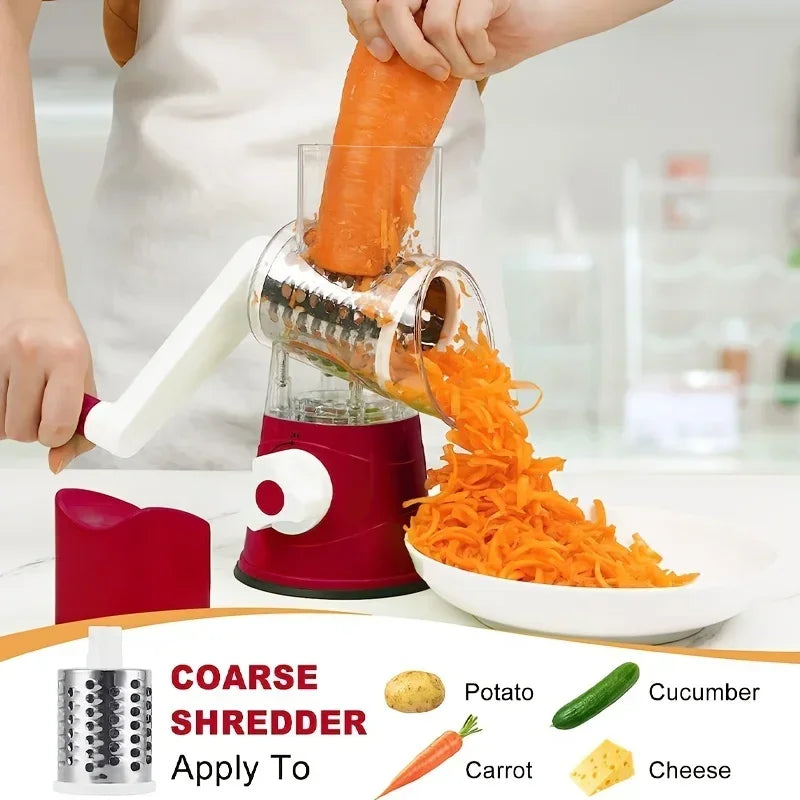 3-in-1 Manual Drum Vegetable Slicer & Grater