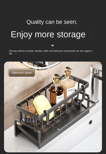 Sink Drain Rack – Sponge, Soap & Towel Holder