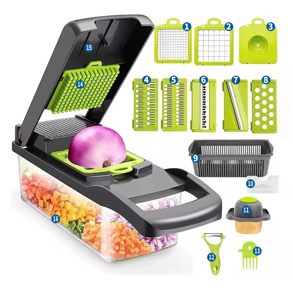 16-in-1 Multifunctional Vegetable Chopper & Slicer