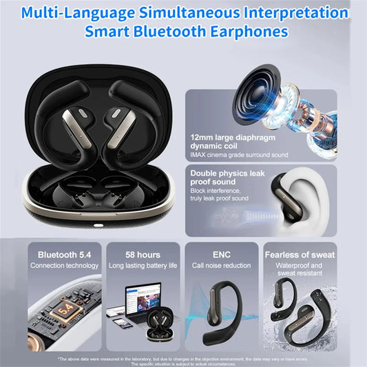 Smart Translation Earbuds – 144 Languages Real-Time Bluetooth Headset