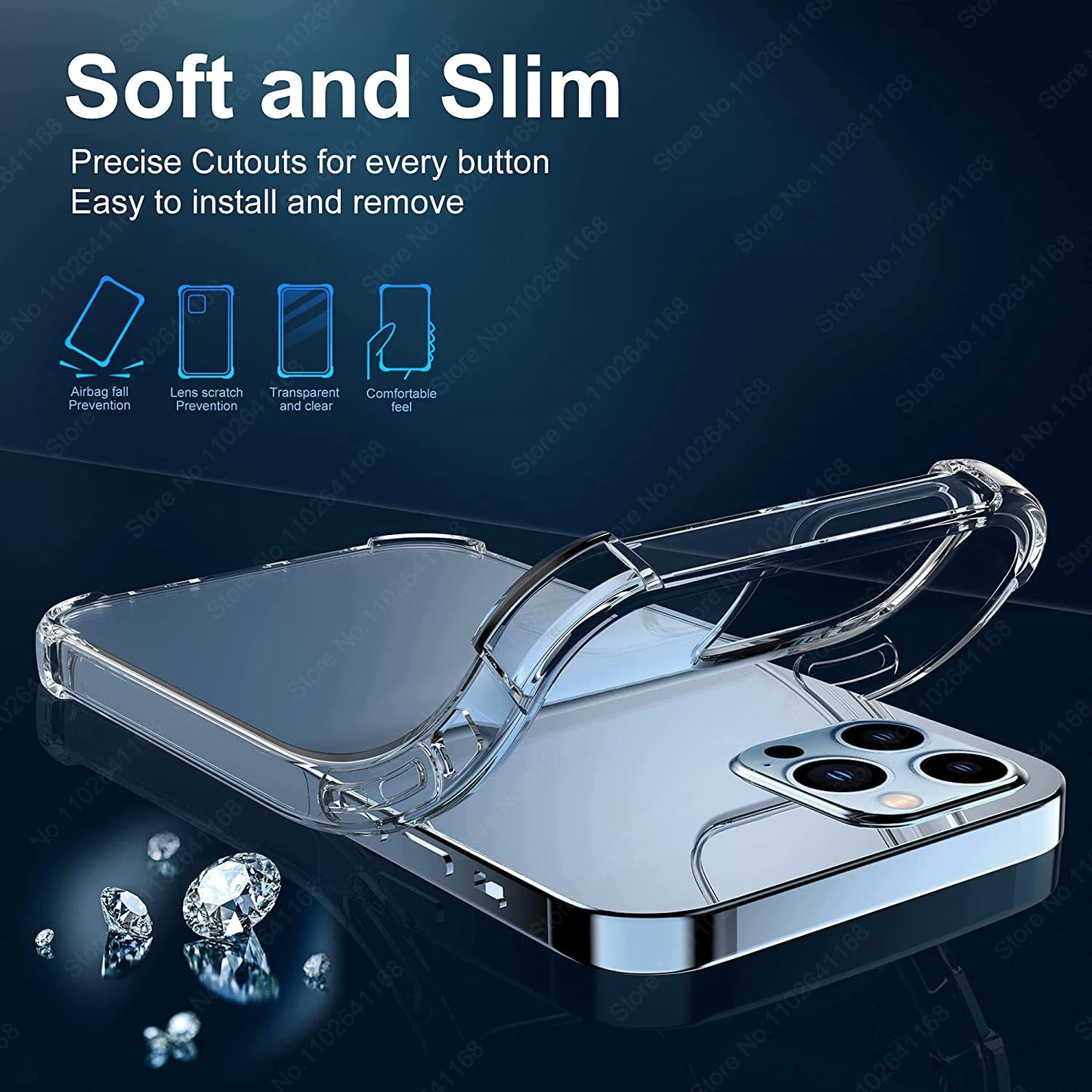 Luxury Clear Shockproof Case – iPhone 8 to 16 Pro Max