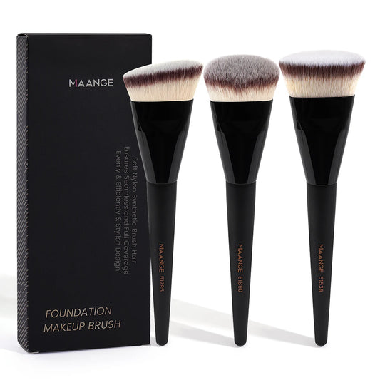 MAANGE 3PCS Foundation Brush Set with Storage Box