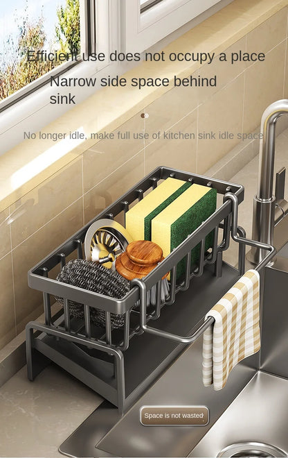 Sink Drain Rack – Sponge, Soap & Towel Holder