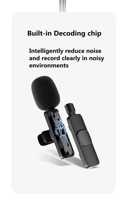 Wireless Lavalier Microphone – Mini Clip-On Mic for iPhone & Android (Live, Video, Gaming)