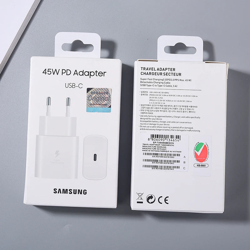Samsung 45W USB-C Super Fast Charger – EP-TA845 Adapter for Galaxy S24/S23/S22/Z Fold Series